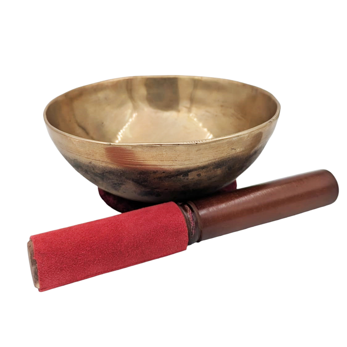 Tibetan Singing Bowl Hand-Hammered 775-875g, 19cm with Mallet and Cushion, Chandra