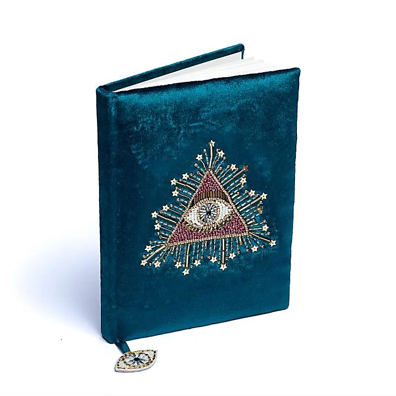Velvet Notebook - Petroleum with Tarot Eye (20 × 15 cm)