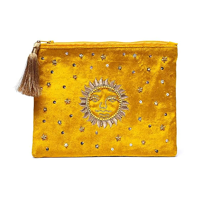 Velvet Zip Case - Yellow with the Sun (20 × 15 cm)