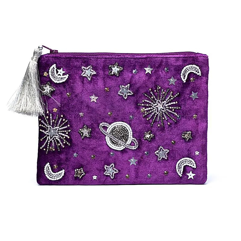 Velvet Zipper Case - Purple 