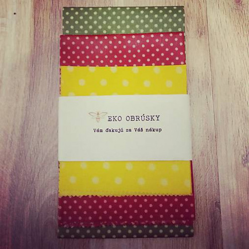 Waxed Eco Napkins Set of 3x Rosebud 19x28cm