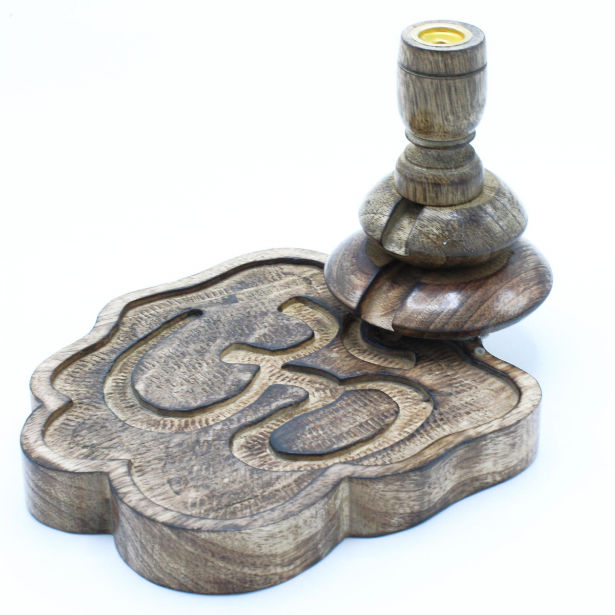 Wooden Cone Incense Burner Stand - Medium - Ohm
