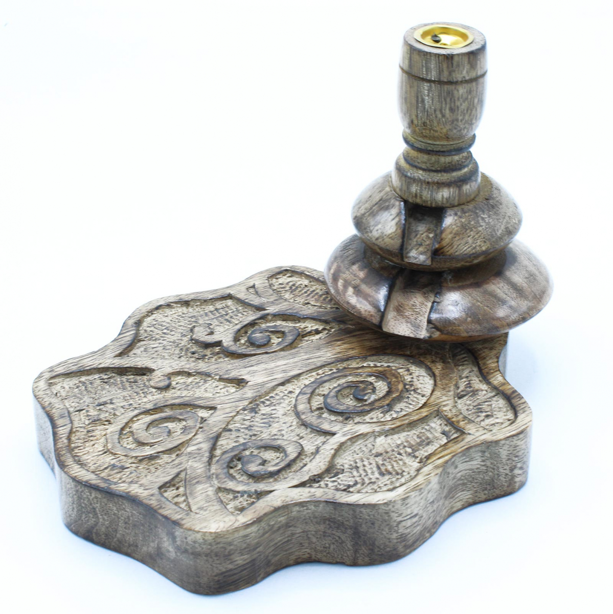 Wooden Incense Cone Burner Stand - Medium - Tree of Life
