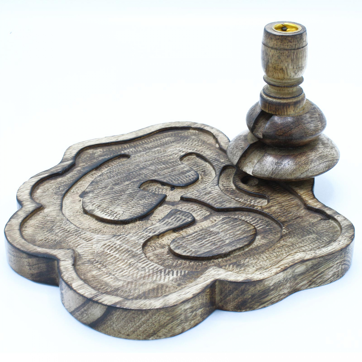 Wooden Incense Cone Flowing Smoke Stand - Large - Ohm