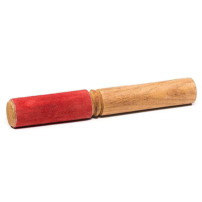 Wooden stick for Tibetan bowl with red suede, 19cm