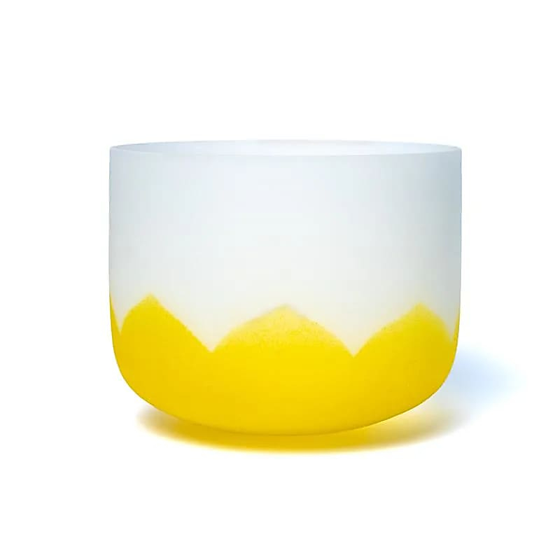 Yellow Crystal Singing Lotus Bowl - Chakra 3 - 30cm, E-tone, 432Hz